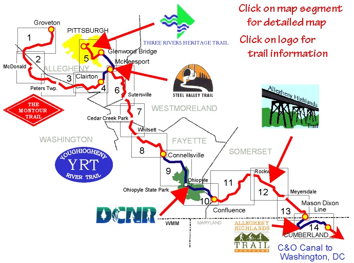 Click on logo or trail segment for more information