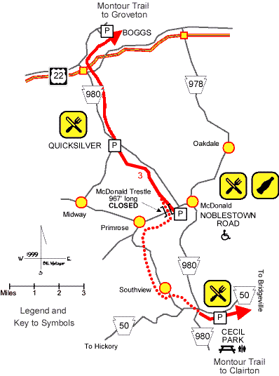 Montour Trail Map 2: Boggs to Cecil Park
